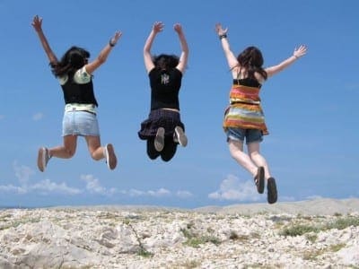 working mums jumping with joy