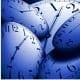 A blue clock with "time" written on it, created to support women returners in balancing their careers and being present for their families.