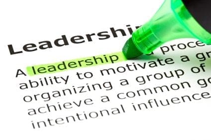 A green marker is pointing at the word leadership, highlighting its importance for working women returners seeking work-life balance.